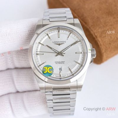 Swiss Copy Longines Conquest Stainless Steel White Dial 2824 Watch